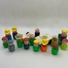 Vintage Fisher Price Little People Cars and People lot of 14