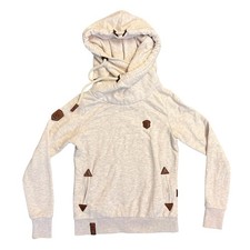 Naketano Brave New World Artemis Hoodie Sweatshirt Oatmeal Cowl Neck Sz Medium