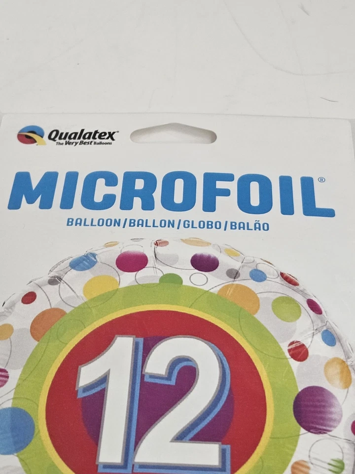 18 inch HAPPY 12th BIRTHDAY FOIL BALLOON NEW IN SEALED PACK PARTY QUALATEX - Image 2 of 4