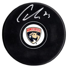 Carter Verhaeghe autographed signed puck NHL Florida Panthers JSA COA