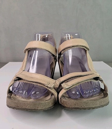 TEVA Sandals Womens 9.5 Tan Ysidro Leather Low Wedge Ankle Strap Comfort 1015119 - Picture 3 of 15