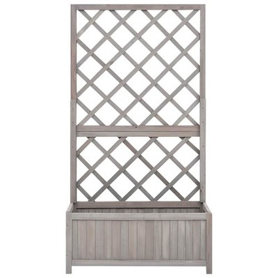 Planter Flower Box Trellis Raised Bed Outdoor Planter Solid Firwood vidaXL