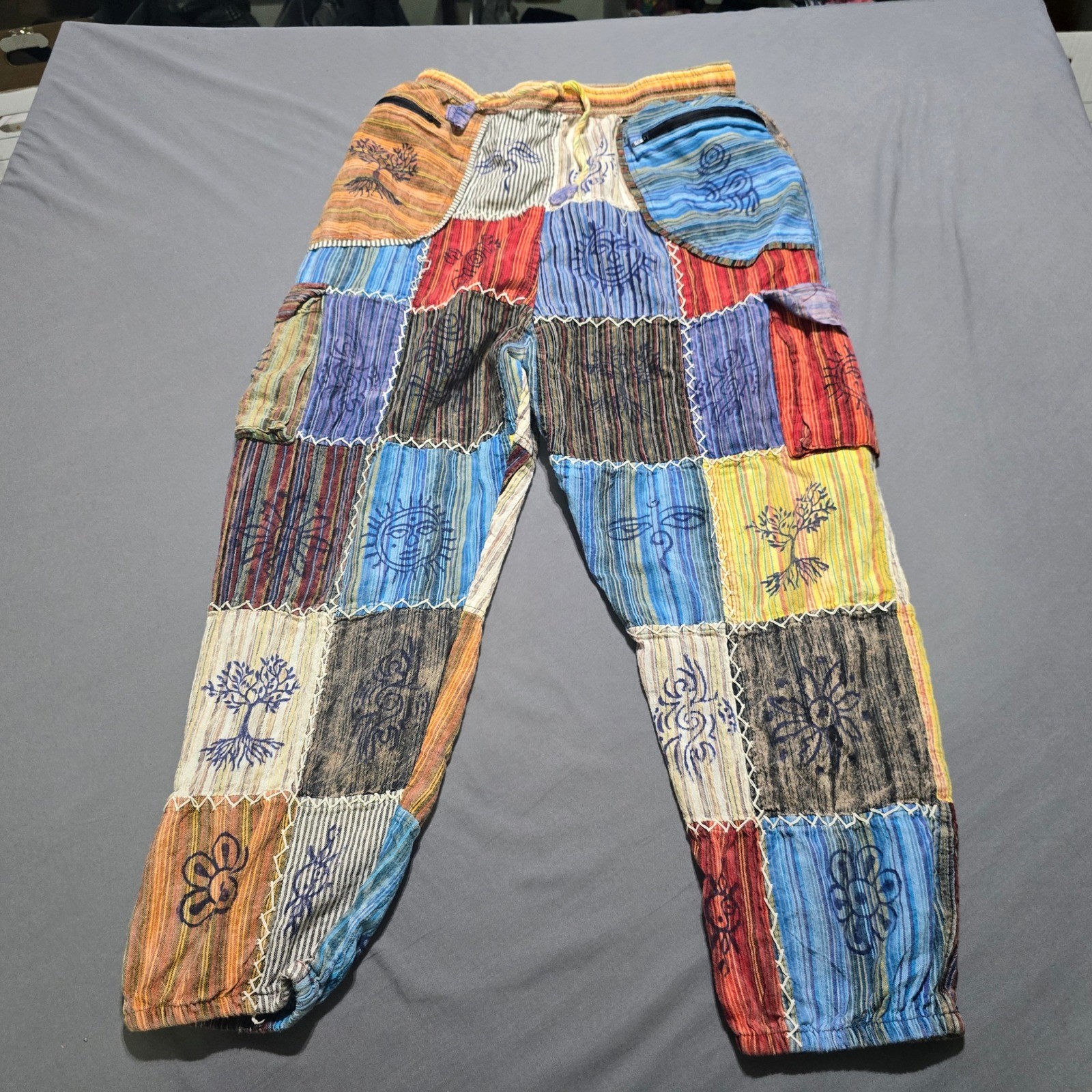 Rising International Patchwork Boho Festival Pant… - image 1