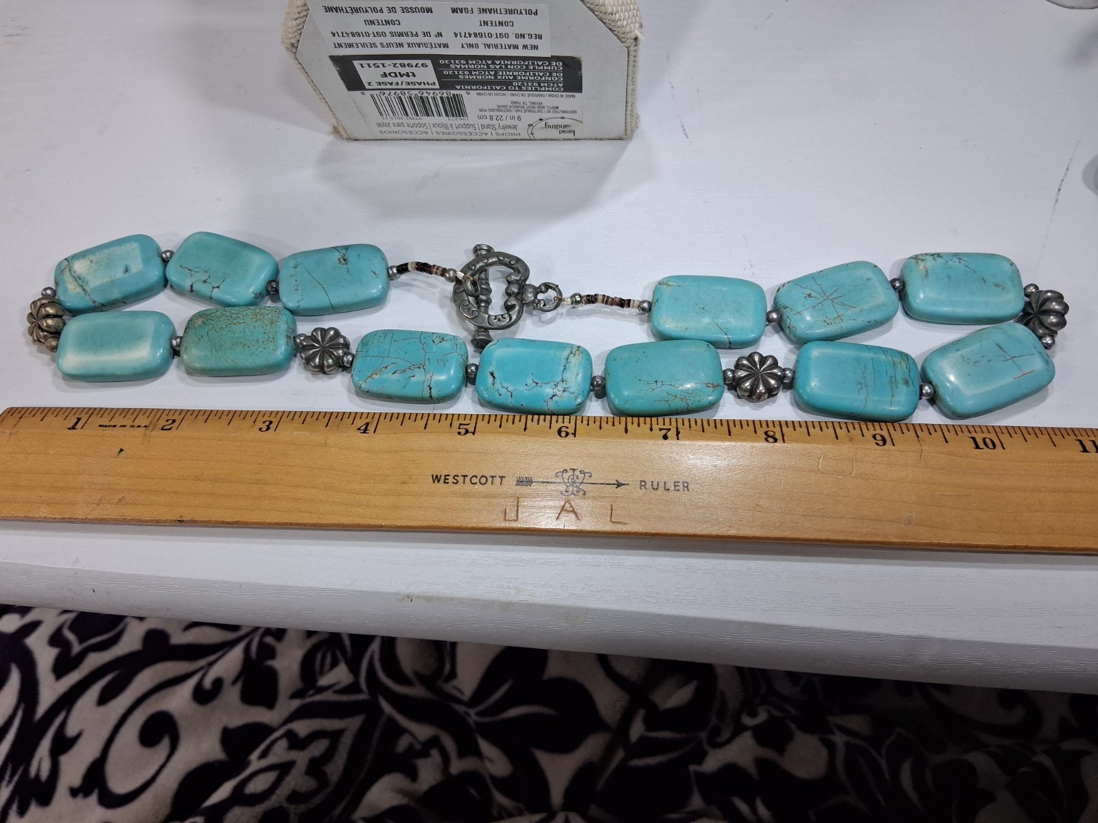 Natural Turquoise rectangular Gemstone Beads  Nec… - image 5