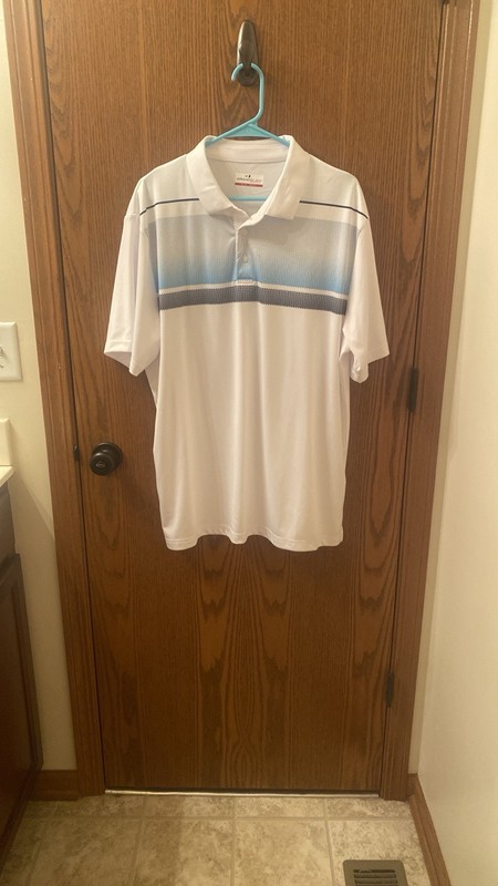 Men’s White And Blue Polo XL