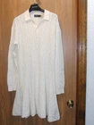 POLO Ralph Lauren White Wool Cashmere Cable Knit Sweater Dress SZ Med