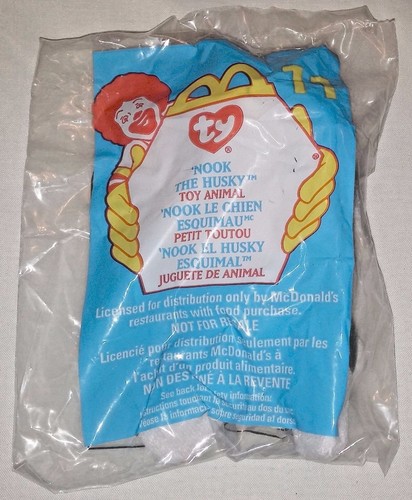 McDonald's Happy Meal Toy, 1999 #11 Ty 'NOOK THE HUSKY Toy Animal, NEW & SEALED! - Picture 2 of 2