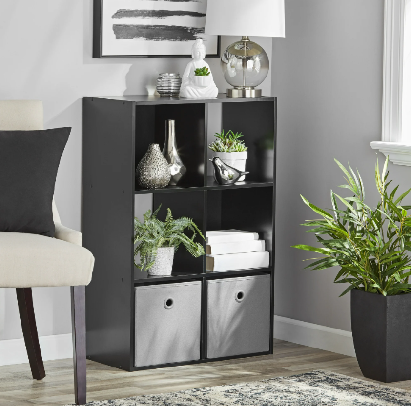 11-inch Black 6-Cube Storage Organizer for Home Organization