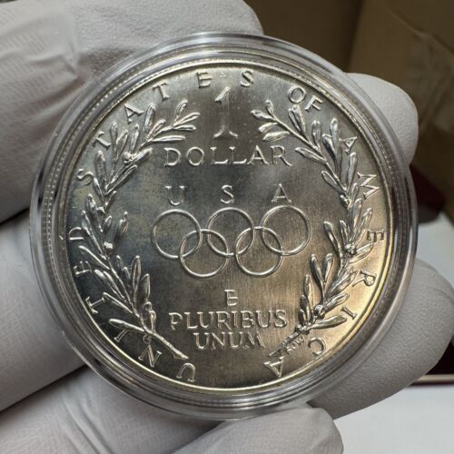 1988-D $1 United States Olympic Coin - Denver Uncirculated 90% Silver w/COA Case - Picture 5 of 17
