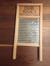 Vintage Dubl Handi Wash Board Columbus Ohio Washboard Co. Travel-Lingerie- 18"