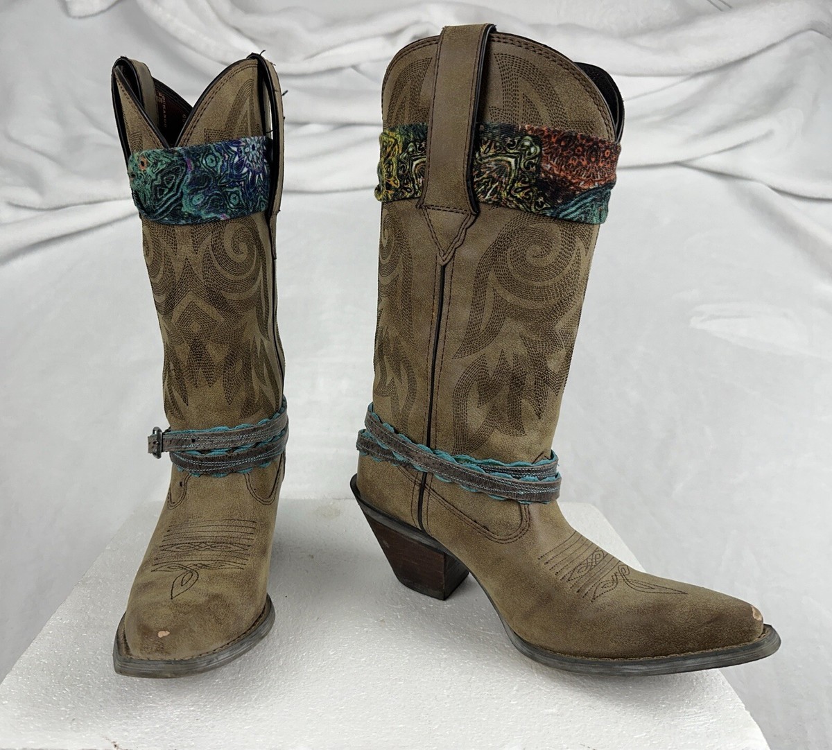 DURANGO Women's Western Boots Crush Accessorized DCRD145 Size 6M
