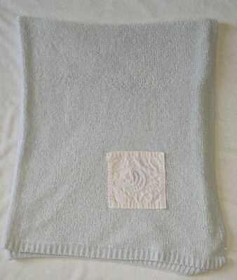 Pottery Barn Kids Blue Chenille Knit Baby Blanket Moon Star - Main Image
