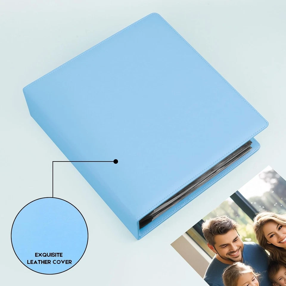 Álbum de fotos de cuero 8x10, 168 bolsillos para recuerdos de familia y boda Foto 3 de 4