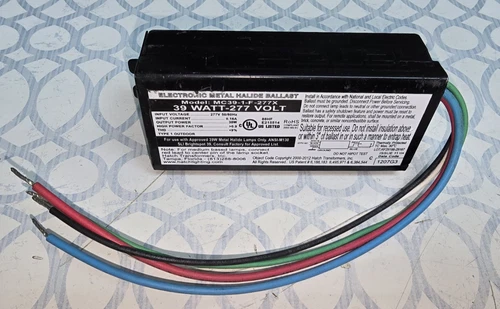 NEW HATCH ELECTRONIC METAL HALIDE BALLAST MC39-1-F-277X, 39W 277V