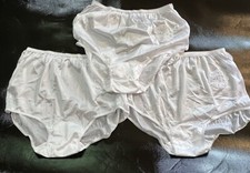 Vtg CAROLE Women  s White 100 Nylon Granny High Waist Panties USA Sz 11 x 3