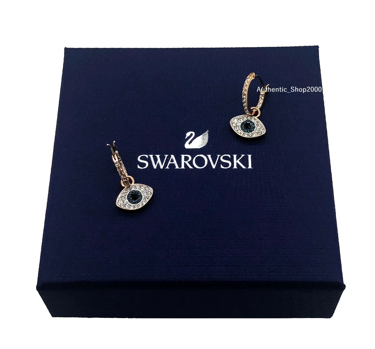 Swarovski duo evil eye earrings sale