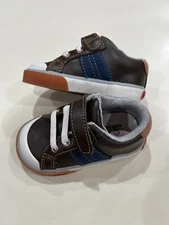 See Kai Run Lucci Toddler Boys' Brown Leather Sneakers Shoes ~Size 4
