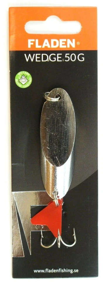 2 FLADEN WEDGE LURES 50g MACKERAL BASS POLLACK FISHING SPINNERS SEA SILVER Foto 2 de 4