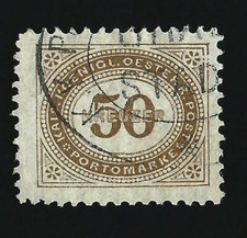 P 9 50 Kreuzer Porto  Zähnung 11 1/2