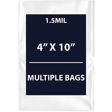 1.5Mil 4" X 10" | LDPE Clear Flat Poly Bags, Flexible & Durable | Multiple Bags