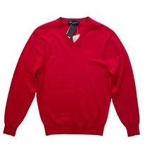 Daniel Cremieux Nwt Men's Luxury 100% Cashmere V Neck Pullover Red Sweater L