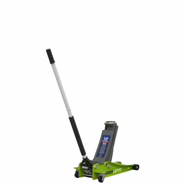 Sealey Trolley Jack 2tonne Low Entry Rocket Lift Hi-vis Green 2001LEHV