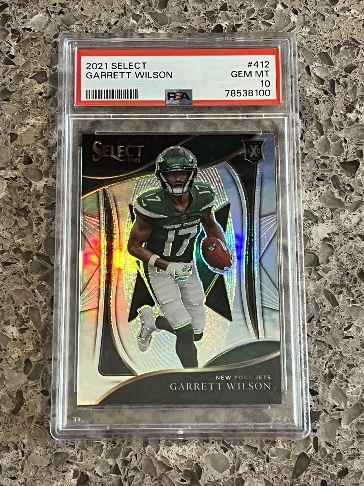 Garrett Wilson 2021 Select XRC Silver Prizm #412 SP Rookie RC PSA 10 GEM MINT