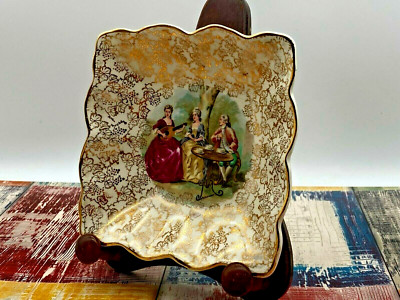 Vintage Bonbon Schale Fragonard Midwinter Staffordshire Halbporzellan 22ct Gold
