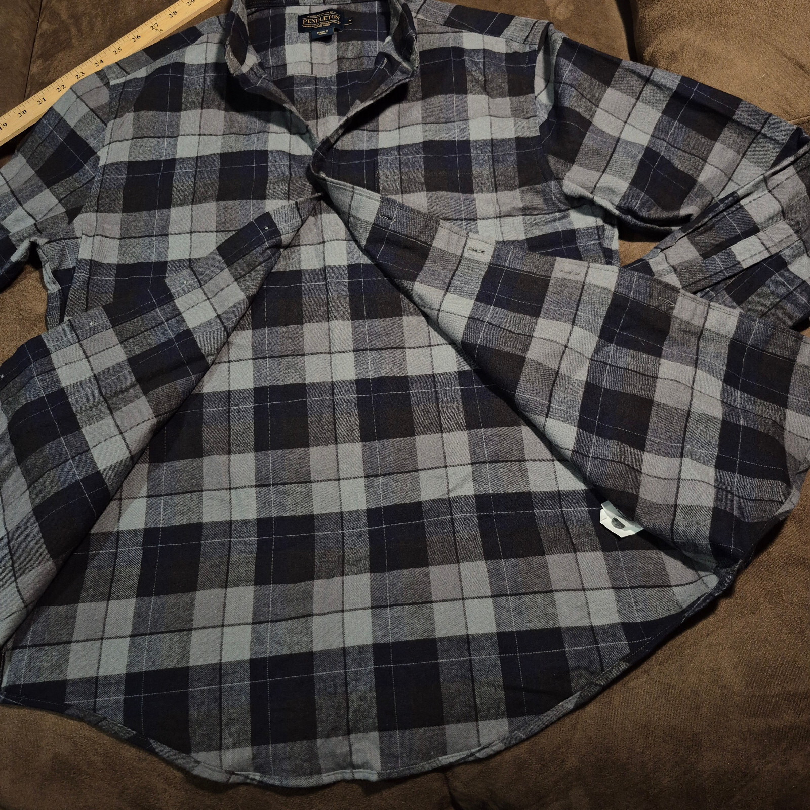 PENDLETON MASON BUFFOLO PLAID BUTTON UP SHIRT GRA… - image 7