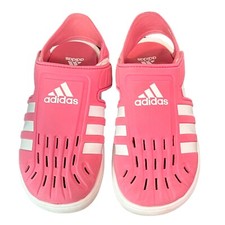 Adidas Pink Deck Sandals Waterproof Rubber Sz 2Y Girls