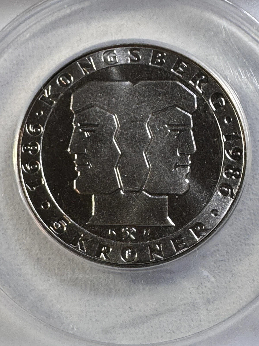 500クローヌル シルバー 1986年発行 1986 Norwegian Coins for sale | eBay