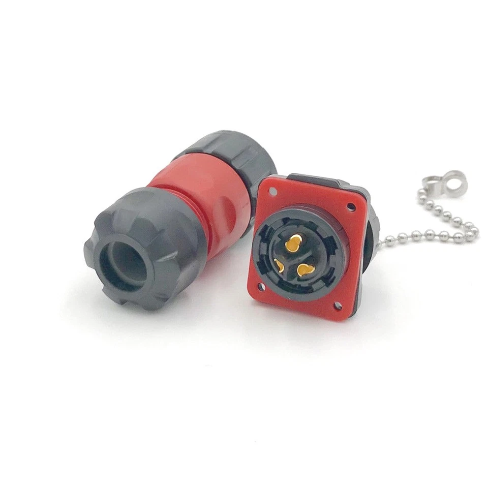 3 Pin Power Circular Connector Male Plug & Female Socket Outdoor Waterproof IP67 - Image 2 of 4