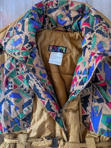Charmonix VINTAGE 90s Crop Style Winter Coat Ski Snow Puffer Parka W L Aztec - Bild 4 von 7