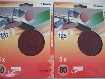 kwb Schleifscheiben Quick- Stick Kö 40/80/120 klett Ø125 mm 12 Stück