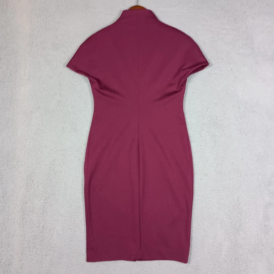 Vestido Vaina Catherine Malandrino Mujer Pequeño Púrpura Plisado Cuello en V Cremallera Cóctel Foto 2 de 4