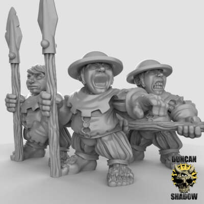 Halflings With Spears | Duncan Shadow | Compatible with Dungeons & Dragons and P