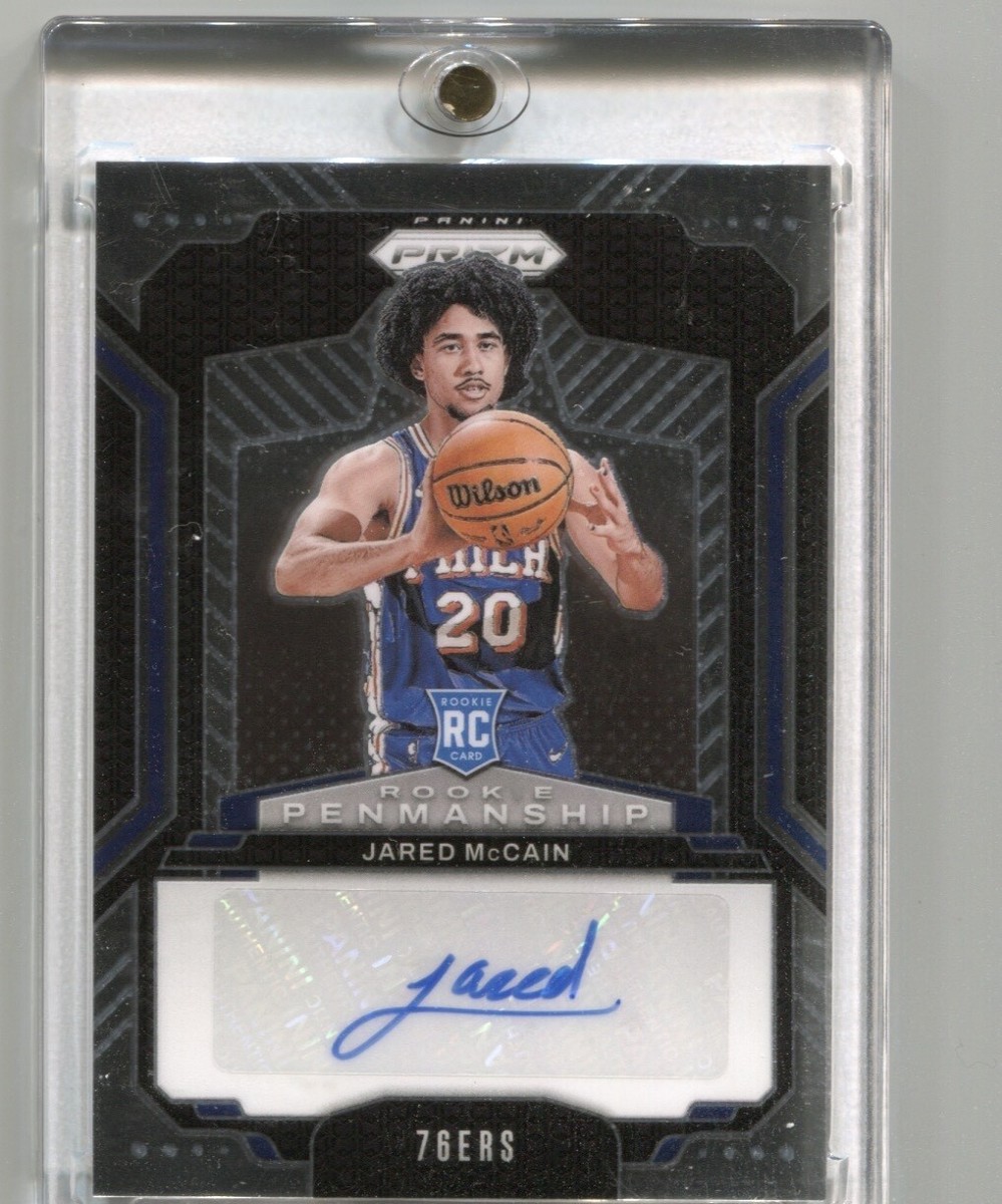 Jared McCain 2024-25 Panini Prizm Rookie Penmanship Auto #RPE-JMG