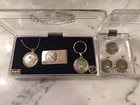 VTG Silver Issue 2Gr Fine Silver Eagle .999 Keychain MoneyClip Necklace 6pc Set