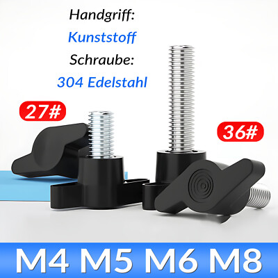 Flügelschrauben M4 M5 M6 M8 Flügelschraube mit Gewindebolzen Kunststoff Schraube