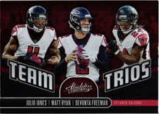 2019 Panini Absolute #TT-AF Devonta Freeman / Julio Jones / Matt Ryan Team Trios