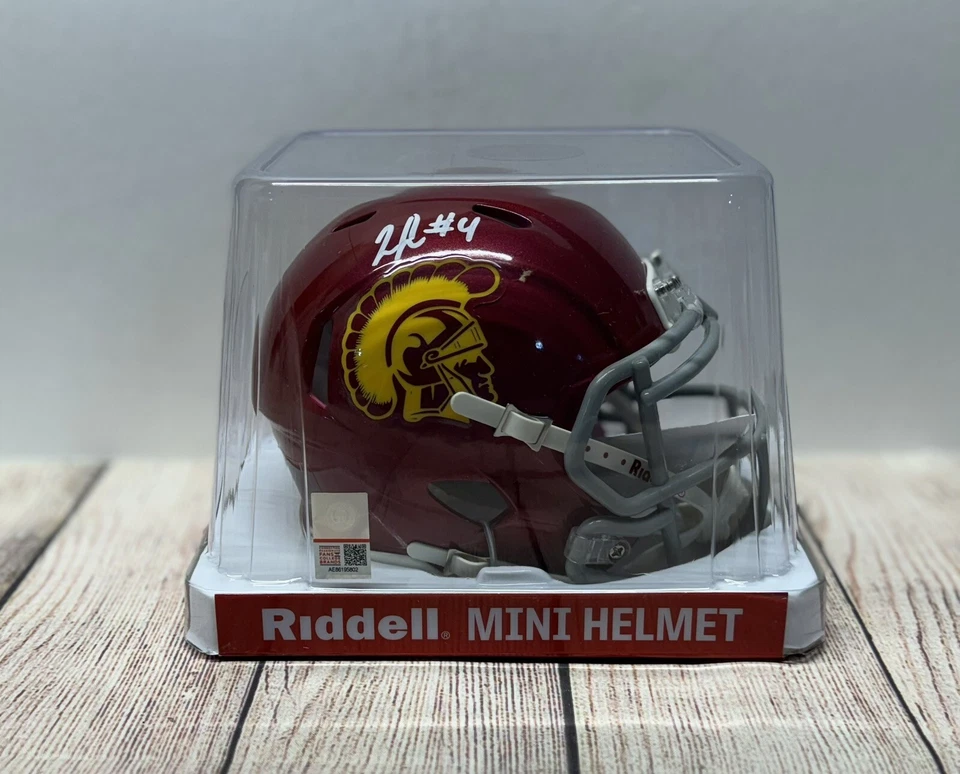 USC TROJANS JO’QUAVIOUS “WOODY” MARKS  SIGNED MIN HELMET JSA COA - Image 4 of 4