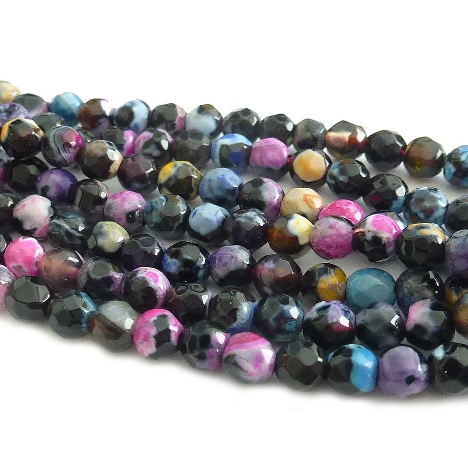 Feuer Achat Perlen 4 mm facettiert Halbedelstein ca. 90 Stück nenad-design E008 - Bild 2 von 4