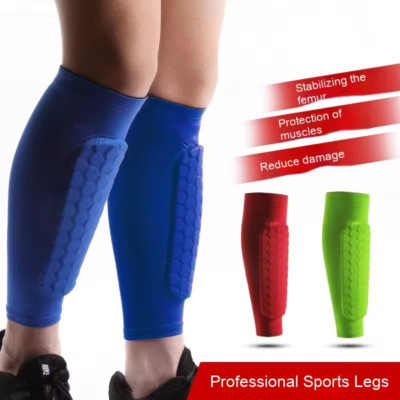 1 Paar Fußball Schienbeinschoner Bein Ärmel Socken Schienbeinschutz Socken mit Wabenpolster