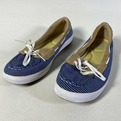 KEDS Tan Navy Blue White Striped 