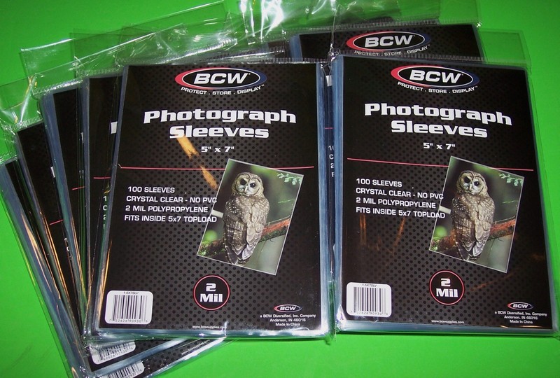 1000 5X7 PHOTO SLEEVES-CRYSTAL CLEAR-ARCHIVAL SAFE-ACID FREE-2 MIL THICK- BY BCW