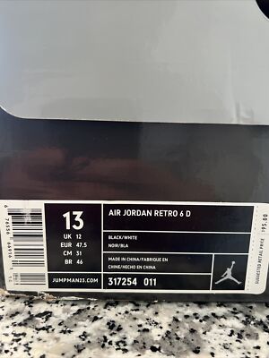Size 13 Air Jordan 6 Retro Detachable Black Nike Football  display picture 3