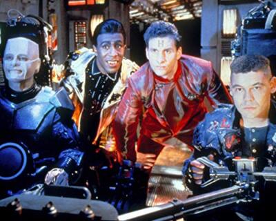 Red Dwarf cast inside space ship 16x20 inch Poster