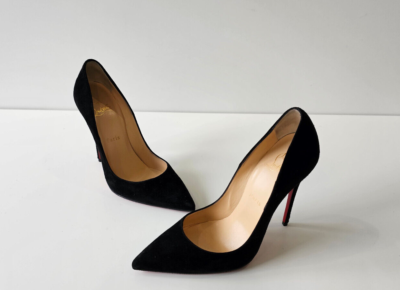 Christian Louboutin So Kate 120 Black Suede Pumps 38 Pigalle