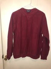 Vintage Lands End Crewneck Sweatshirt Womens Medium Burgundy Made In Peru