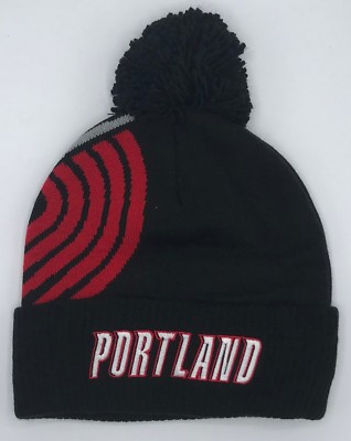 NBA Portland Trail Blazers Adidas Cuffed Pom Winter Knit Hat Cap Style KT15Z NEW